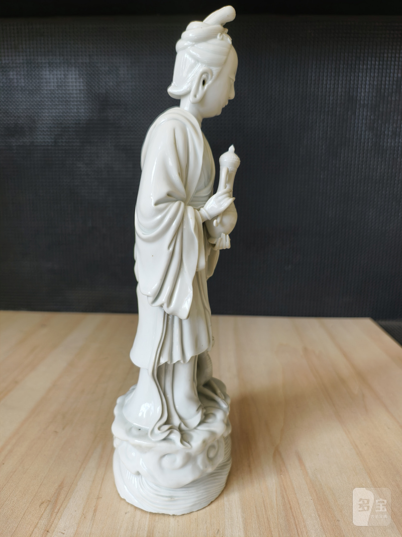 A Dehua figurine of an immortal with a deer and a jug - 图7